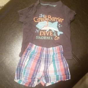 Carters 3m tshirt and plaid shorts